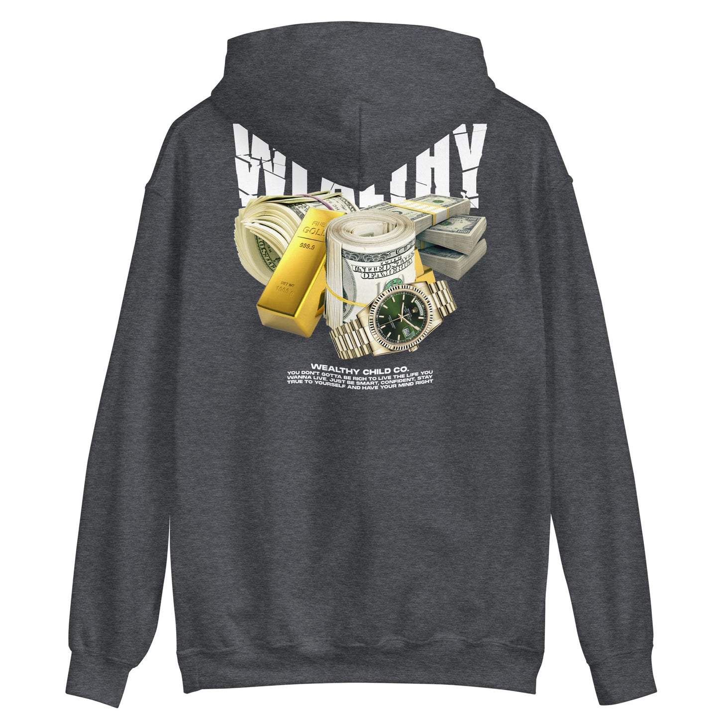 White Middle Unisex Hoodie