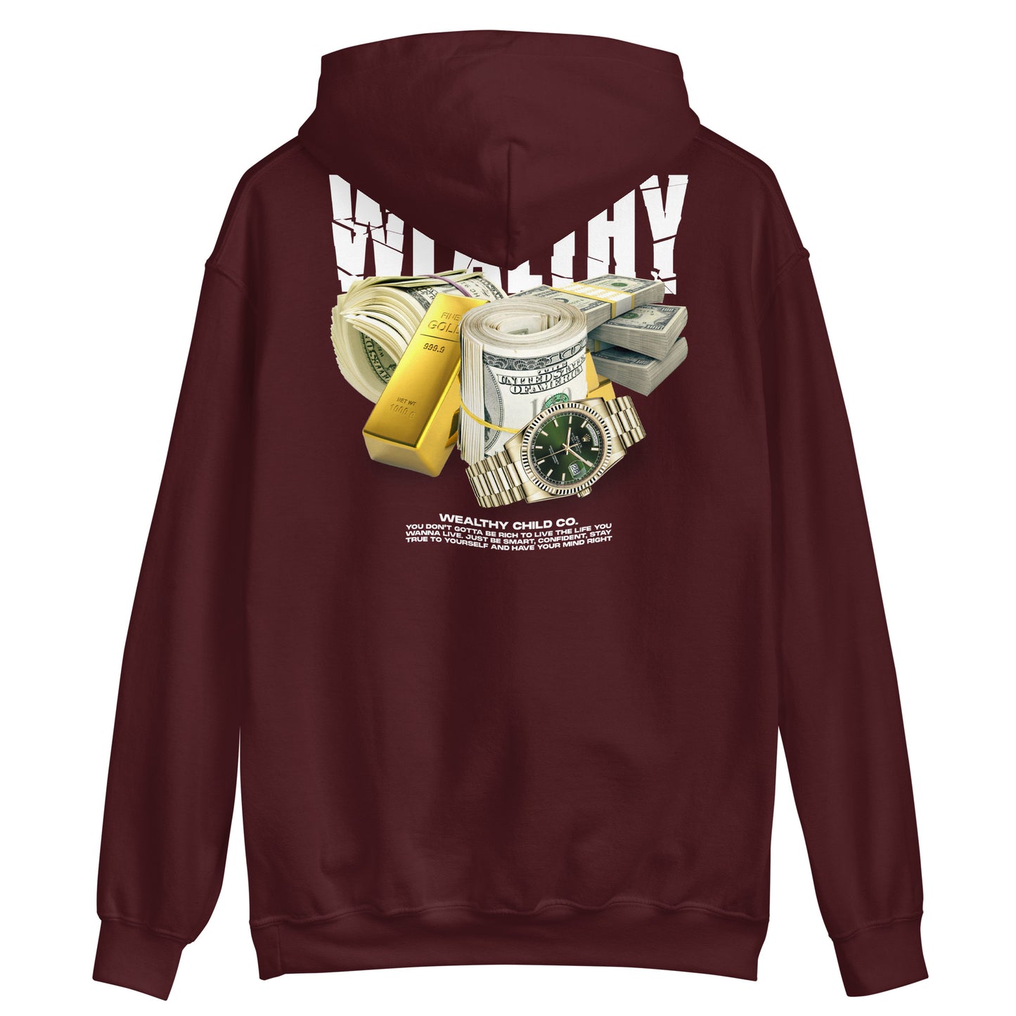 White Middle Unisex Hoodie