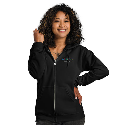 Unisex Black zip hoodie